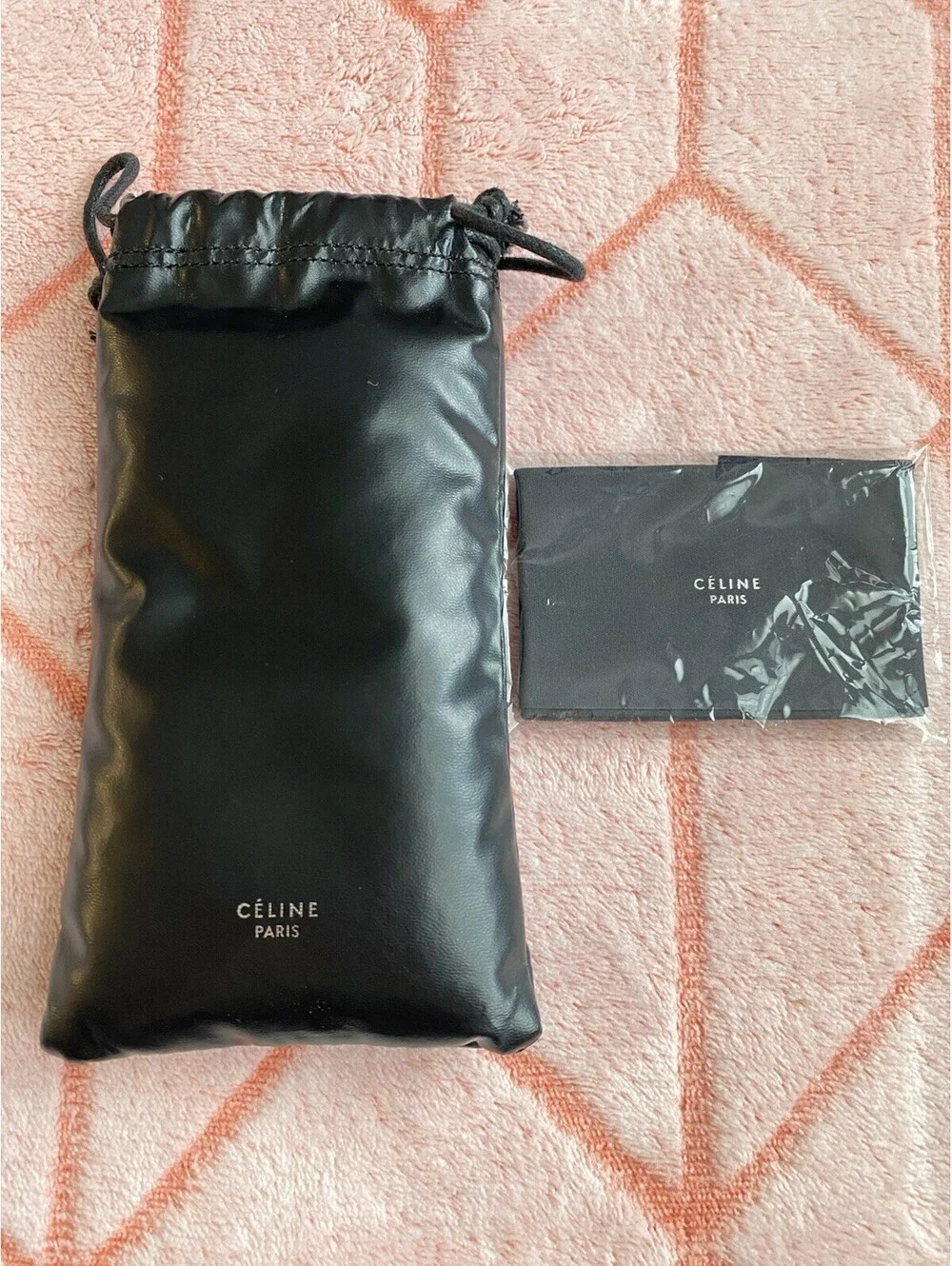 Celine Sunglasses Eyeglasses Drawstring Pouch Soft Case Puffy